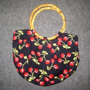 EXY ARNETTE Rockabilly Red Cherry Print Handbag